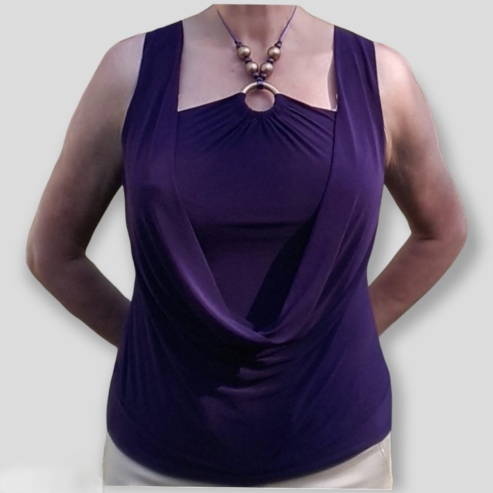 MON AMIE COWL NECK TOP